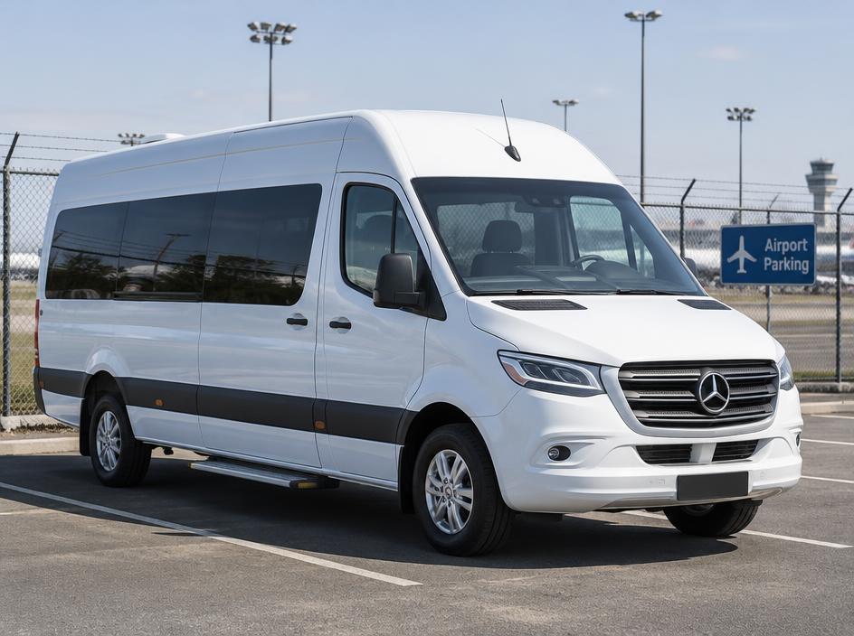 Shuttle bus at our secure car park near Schiphol